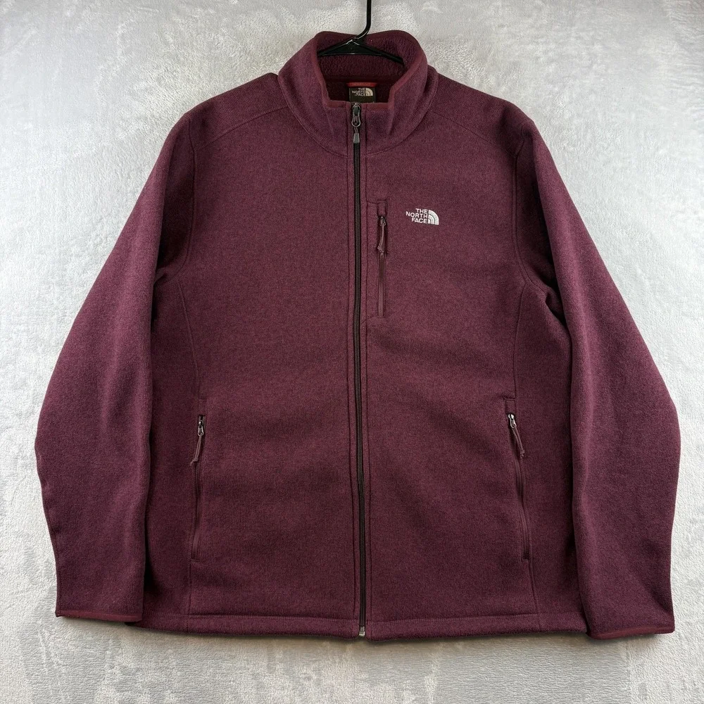 The North Face Jacket Mens XL Maroon Better Sweater Heathered Fleece Full Zip